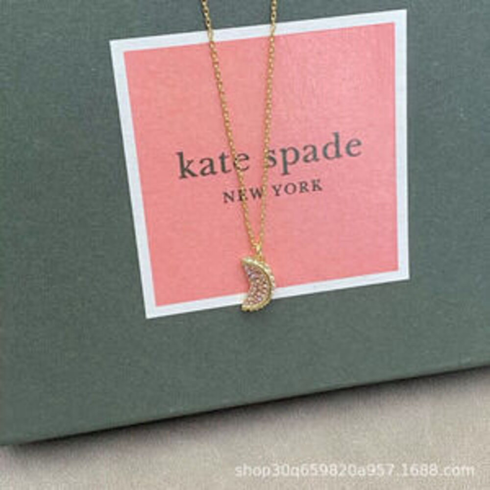kate spade 3D Pink Full Diamond Watermelon Necklace Summer